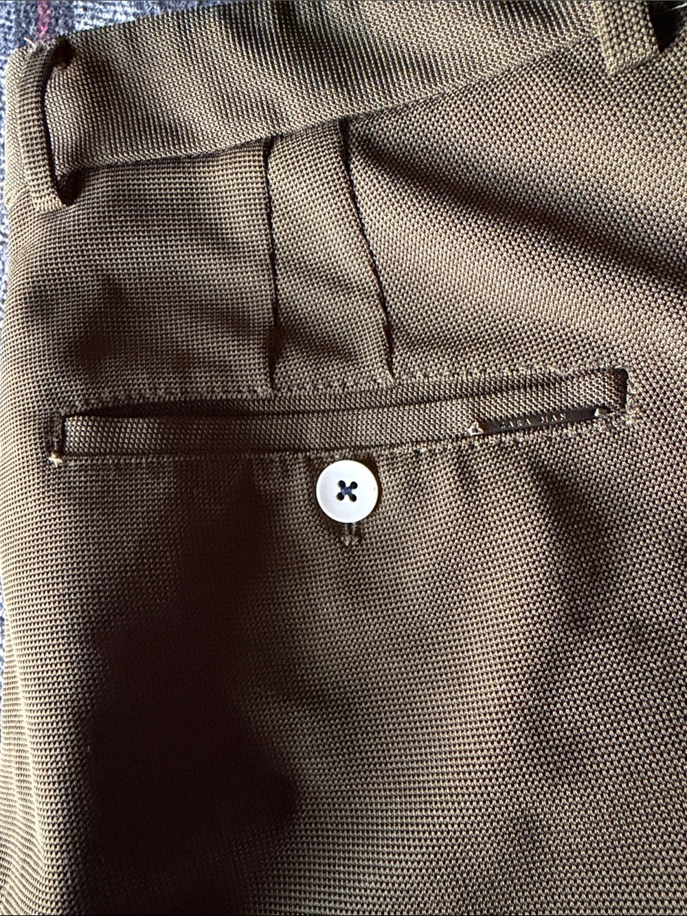 Zara Men's Green Dress Pants with Buttoned Back Pocket